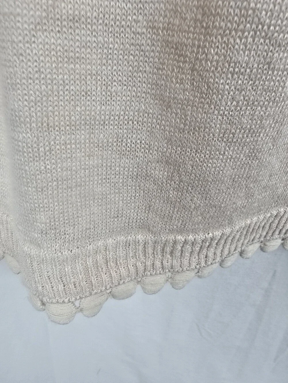 J. Crew Cream Scoop Neck Lightweight Linen Sweater Sz M